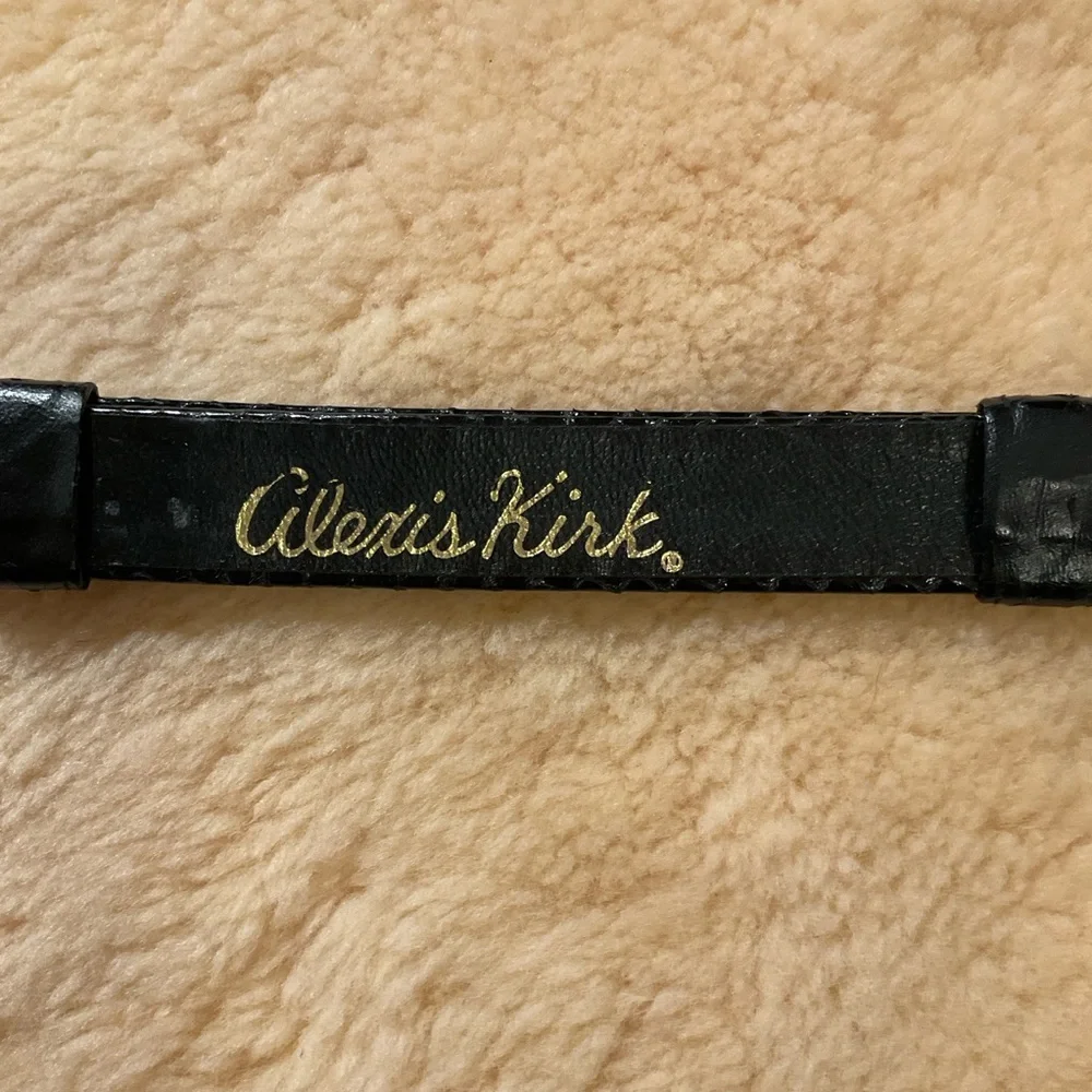 Vintage Alexis Kirk black leather and gold buckle belt - Picture 9 of 12